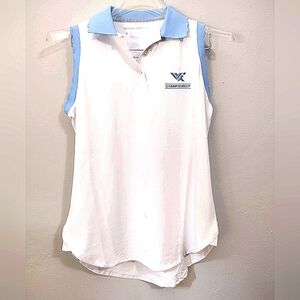 NWT Peter Millar White With Blue Trim Polo Tank Top Women's Size Small